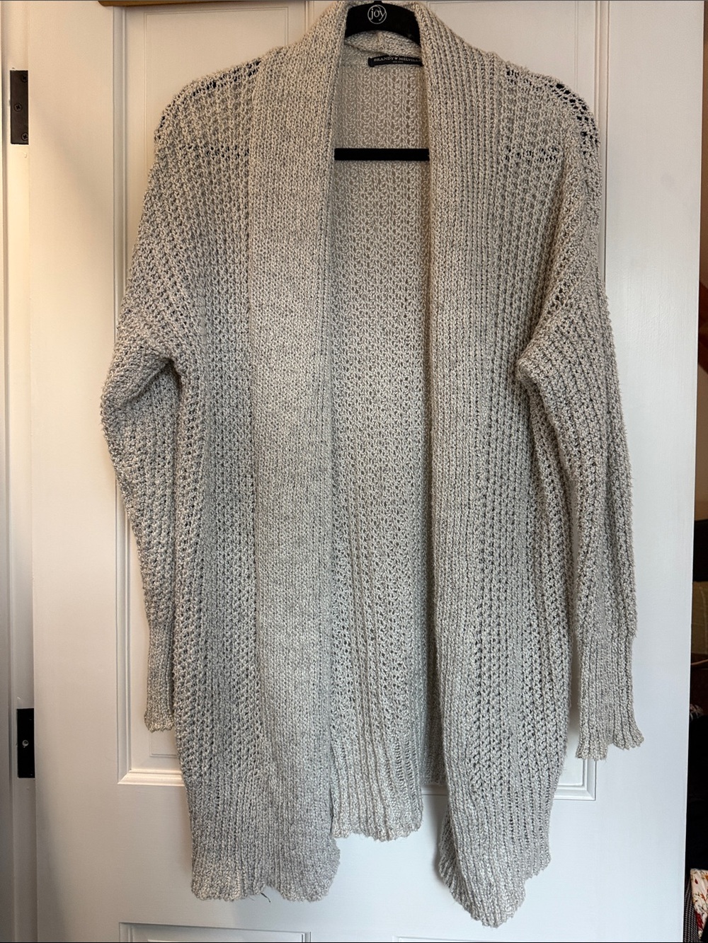 Brandy Melville Cream Open-Front Chunky Knit Cardigan